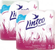 LINTEO Toaletní Papír 2 vrstvý 4ks Růžové