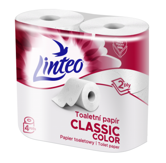 LINTEO Toaletní Papír 2 vrstvý 4ks Růžové