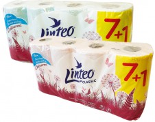 LINTEO Toaletní Papír 2 vrstvý 7+1ks Růžové