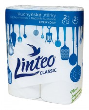 Linteo Classic Kuchyňské utěrky 2 role, bílé, 2-vrstvé