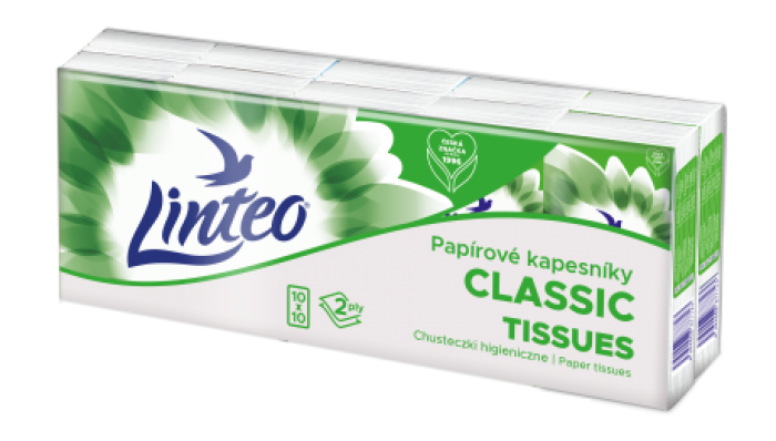 LINTEO Classic Kapesníky 2 vrstvý 10x10ks