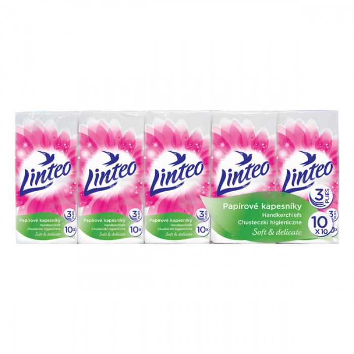 LINTEO Classic Kapesníky 3 vrstvý 10x10ks