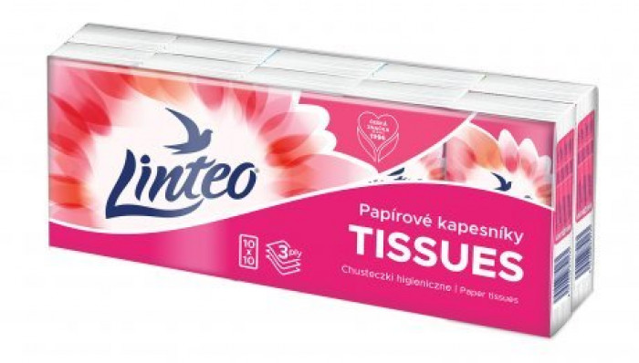 LINTEO Classic Kapesníky 3 vrstvý 10x10ks