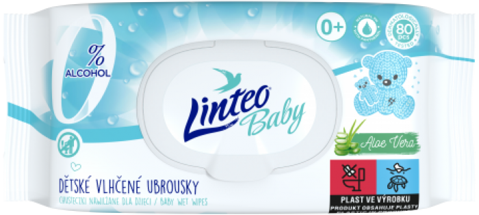 LINTEO Vlhčené Ubrousky 80ks s klipem