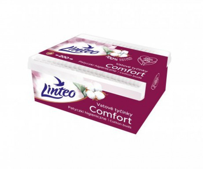 LINTEO Kosmetické Vatové Tyčinky 200ks Krabice