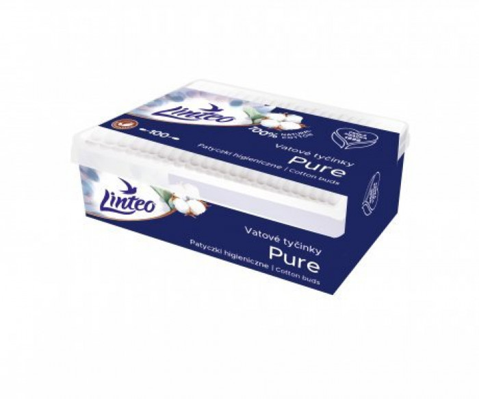 LINTEO Kosmetické Vatové Tyčinky 100ks Krabice