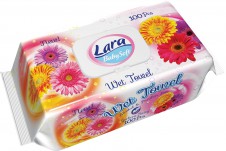 Lara 100ks Dětské Vlhčené Ubrousky - Gerbera Daisy