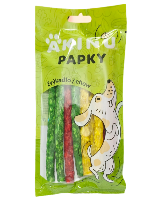 AKINU Žvýkadlo barevné tyčinky 12,5cm 9ks