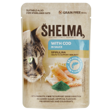 Shelma 85g kapsička kočka s treskou a spirulinou v omáčce