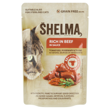 Shelma 85g kapsička kočka s hovězím, rajčaty a bylinkami v omáčce