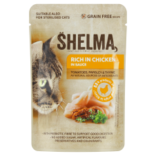 Shelma 85g kapsička kočka s kuřecím, rajčaty a bylinkami v omáčce